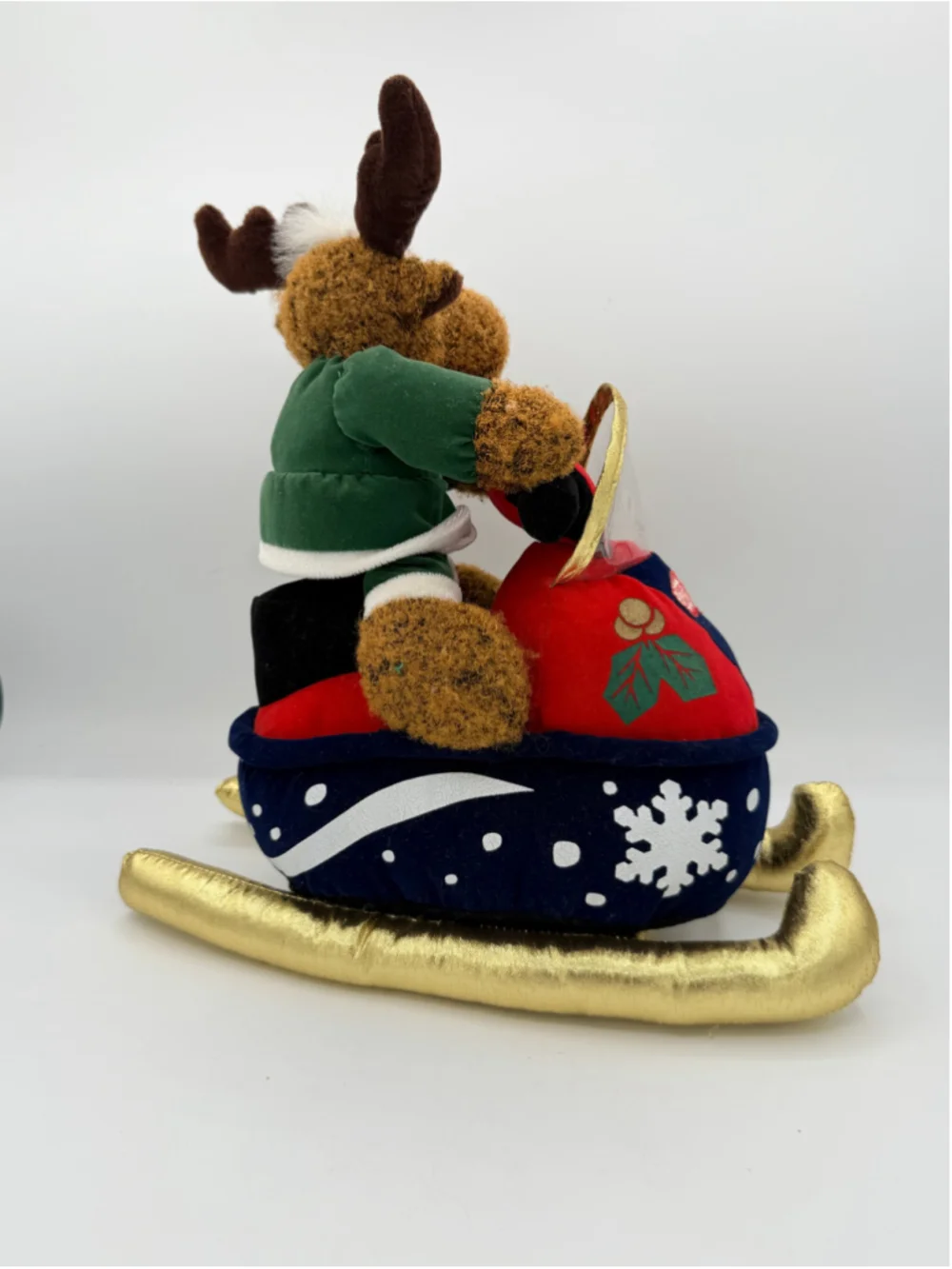 Dan Dee Main Joy Musical Christmas Moose Snowmobile Animated Shakes Sings
